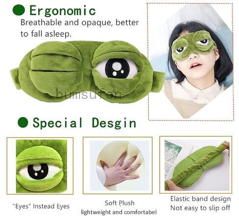 Sleep Masks for Women,Cute Frog Funny Eye Masks for Adults Kids Funny Blindfold with Eyes Open Sleep Mask Sleep Mask for Sleeping in Saudi Arabia