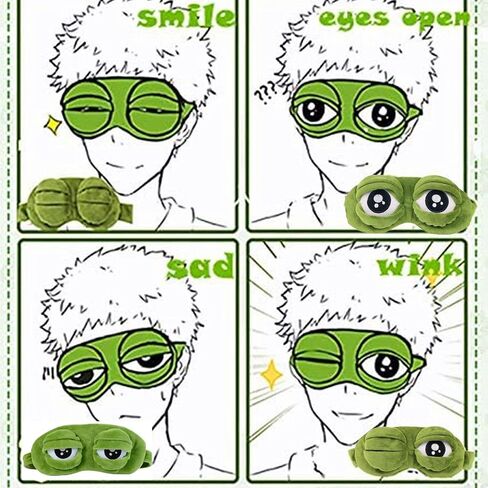 Sleep Masks for Women,Cute Frog Funny Eye Masks for Adults Kids Funny Blindfold with Eyes Open Sleep Mask Sleep Mask for Sleeping in Saudi Arabia