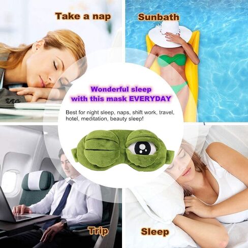 Sleep Masks for Women,Cute Frog Funny Eye Masks for Adults Kids Funny Blindfold with Eyes Open Sleep Mask Sleep Mask for Sleeping in Saudi Arabia