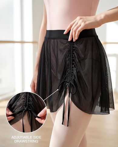 Stelle Women's Pull On Ballet Skirt Chiffon Wrap Drawstring Dance Skirt in Kuwait