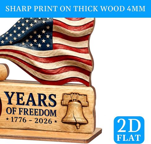 250 Anniversary USA Decorations, 9" Wooden America 250 Merchandise Sign, Fourth of July Decorations, Patriotic Decor, USA 250th Anniversary 4th of July Gifts, America 250th Birthday Gifts in Saudi Arabia