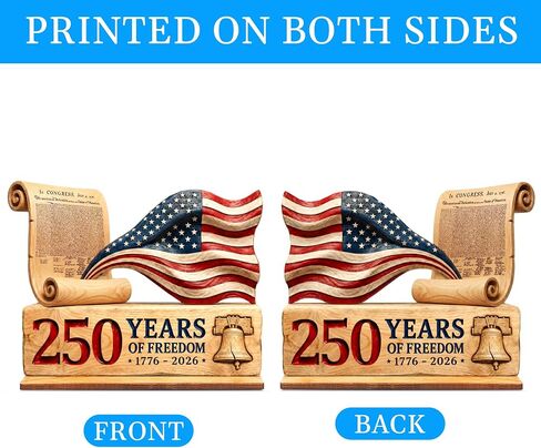 250 Anniversary USA Decorations, 9" Wooden America 250 Merchandise Sign, Fourth of July Decorations, Patriotic Decor, USA 250th Anniversary 4th of July Gifts, America 250th Birthday Gifts in Saudi Arabia