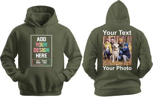 Custom Hoodie for Women & Men, Your Text or Image Photo Here Hoodie, Customized Hoodies, Personalized Your Text Hoodie White in Kuwait