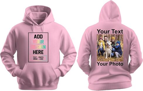 Custom Hoodie for Women & Men, Your Text or Image Photo Here Hoodie, Customized Hoodies, Personalized Your Text Hoodie White in Kuwait