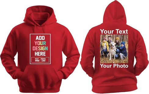 Custom Hoodie for Women & Men, Your Text or Image Photo Here Hoodie, Customized Hoodies, Personalized Your Text Hoodie White in Kuwait