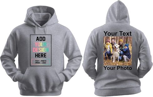 Custom Hoodie for Women & Men, Your Text or Image Photo Here Hoodie, Customized Hoodies, Personalized Your Text Hoodie White in Kuwait