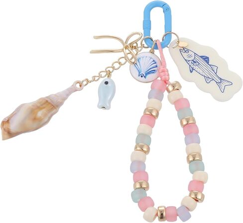 Madison Tyler Lobster Seashell Conch Keychains for Women | Cute Beach Summer Beaded Bag Charms for Handbags Purse Charms in Kuwait