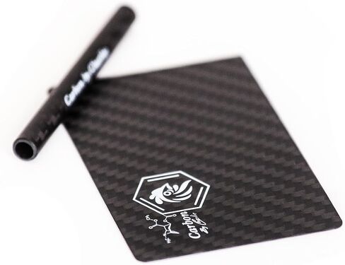 Carbon Fiber Card and Mini Tube Set, 3K Twill Italian Carbon Fiber, Wallet Size Card with Mini Tube and Silicone Sleeve, White Print in Saudi Arabia