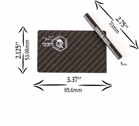 Carbon Fiber Card and Mini Tube Set, 3K Twill Italian Carbon Fiber, Wallet Size Card with Mini Tube and Silicone Sleeve, White Print in Saudi Arabia