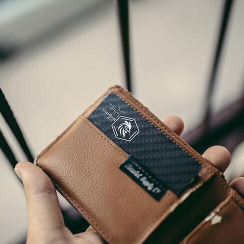 Carbon Fiber Card and Mini Tube Set, 3K Twill Italian Carbon Fiber, Wallet Size Card with Mini Tube and Silicone Sleeve, White Print in Saudi Arabia