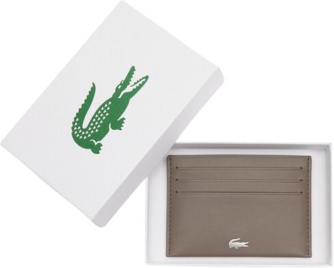 Lacoste Men's FG Leather Card Holder, Morel in Kuwait