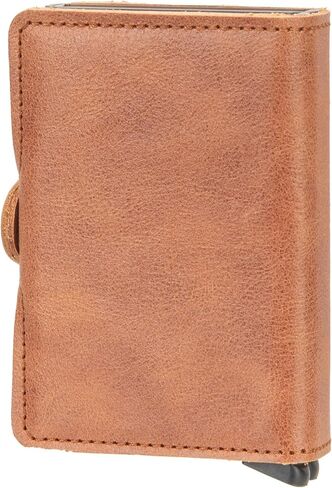 Secrid This is a compact wallet with two Cardprotectors that double the capacity. Equipped with a sturdy closure and a durable leather outer cover. Capacity: 8 cards in relief or 12 in Saudi Arabia