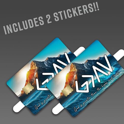 God is Greater Than the Highs and Lows – Credit Card Skin Sticker Cover Decal Wrap 2-Pack – Mountain & Waves Faith Symbol Design in Saudi Arabia