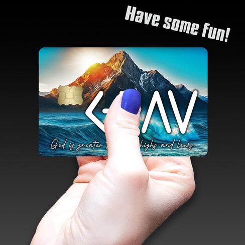 God is Greater Than the Highs and Lows – Credit Card Skin Sticker Cover Decal Wrap 2-Pack – Mountain & Waves Faith Symbol Design in Saudi Arabia