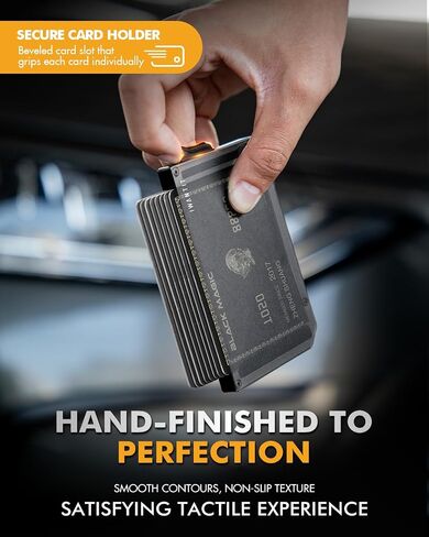iwantit Pop Up Wallet for Men, Slim Minimalist Credit Card Holder with Money Clip - Man Metal Aluminum Wallet RFID Blocking, Smart Tactical Wallet for Men, Gift for Men (Gungrey) in Saudi Arabia