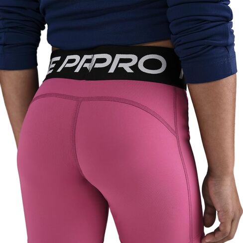 Nike Pro Girls' 5" Shorts (Sweet Beet/Black/White) Size Large in Kuwait