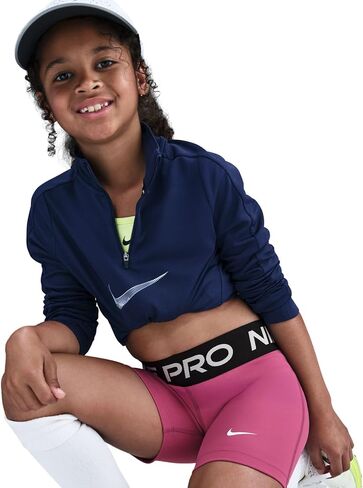 Nike Pro Girls' 5" Shorts (Sweet Beet/Black/White) Size Large in Kuwait