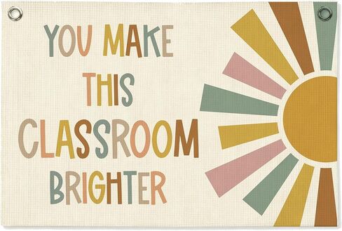 Boho Classroom Banners Decor, Motivational Wall Decor for Classroom, Welcome Sign Canvas Banner Wall Hanging Banners Sign, Back To School Decors for Preschool Nursery Teacher, 20x30 Inch-A05 in Saudi Arabia