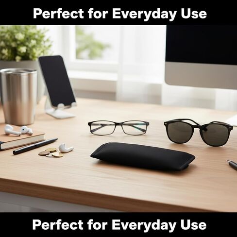 4 Pack Eyeglass Case Soft, Slip in Glasses Cases, Protective Glasses Sleeve, Fabric Spectacle Sunglasses Case Pouch, Soft Slim Reading Glasses Pouch Bag Holder for Travel for Men, Black in Kuwait