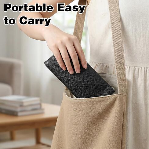 2Pcs Soft Glasses Case, PU Leather Glasses Case Soft Eyeglass Cases for Women Men Squeeze Top Sunglasses Pouch Travel with Cleaning Cloth(Black) in Kuwait
