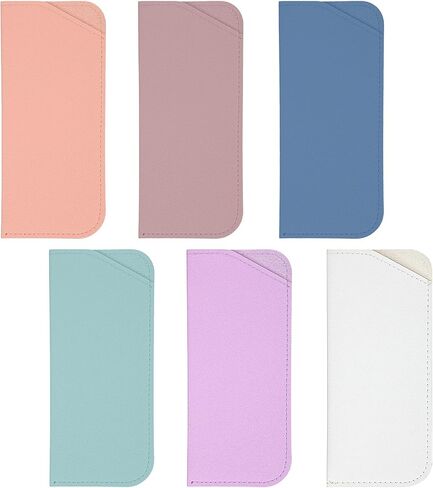 6 Pack Glasses Case Soft Leather Glasses Pouch 7x3 Inch Portable Soft Eyeglass Case For Women Eyeglasses Pouch For Women Travelling Reading in Kuwait