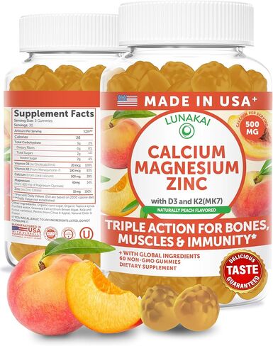 Lunakai USA Made Vitamin D3 Gummies 2000 IU - Non-GMO, Gluten-Free Vitamin D Gummies for Women & Men - Bone, Immune & Energy Support, 60ct in Kuwait
