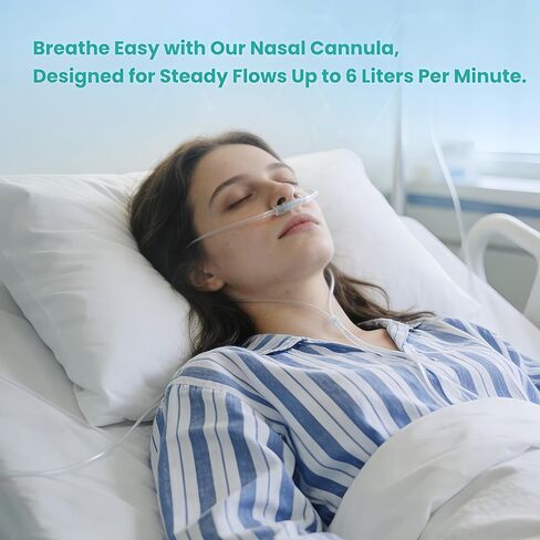 10 Pack 6.65Ft (2M) Oxygen Nasal Cannula for Adult, Soft & Lightweight High Flow Oxygen Tubing with Curved Nose Piece, Non Kinking, Latex-Free, Each with Individually Sealed Package in Saudi Arabia