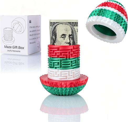 Egg-Shaped Maze Gift Box - Money Box for Cash Gifts, Puzzle Box for Boys & Girls, Easter Gift Box with Hidden Compartments, Easter Present for Birthdays & Special Occasions (Yellow-Green Gradient) in Kuwait
