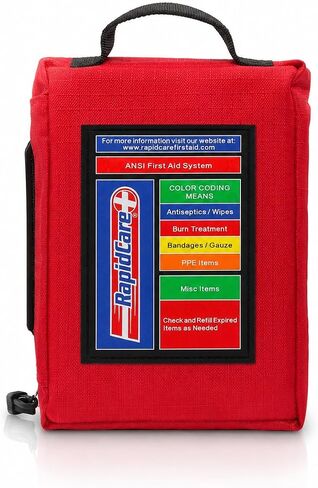Rapid Care 164 Piece Outdoor Adventure First Aid Kit | ANSI & OSHA Compliant Emergency Medical Kit with Color Coded Supplies for Camping, Hiking, Travel, Car & Survival Gear in Saudi Arabia