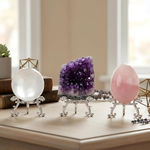 5 PCS Crystal Ball Sphere Holder Stand Metal Crystal-Sphere Display Stand for Displaying Silver Crystal Glass 40mm-80mm Sphere Stone Egg in Saudi Arabia