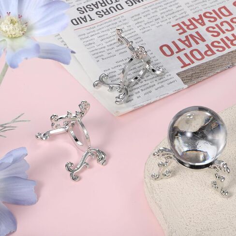 5 PCS Crystal Ball Sphere Holder Stand Metal Crystal-Sphere Display Stand for Displaying Silver Crystal Glass 40mm-80mm Sphere Stone Egg in Saudi Arabia