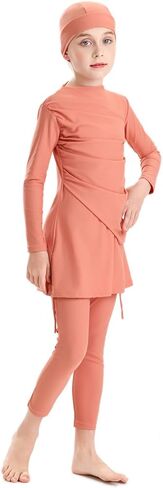 IDOPIP Muslim Swimsuits for Girls Modest Swimwear Burkini Full Cover Rash Guard Top Pants Set with Hijab Islamic Bathing Suit in Saudi Arabia