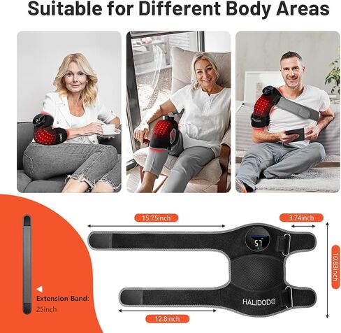 Red Light Therapy & Vibration Massage Knee Brace - Wireless Rechargeable Controller, 660nm & 850nm Red Light Therapy Heated Device for Knee/Joint/Elbow/Shoulder. in Kuwait