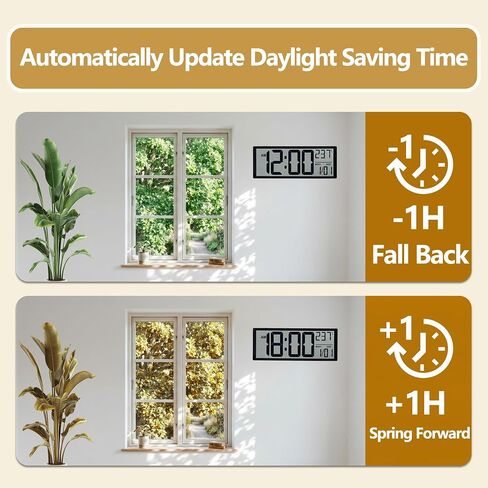 Maxstar Large Digital Wall Clock, 16" Digital Clock Battery Operated with Date and Temperature, 12/24H, Seconds, Alarm, DST, Desktop/Wall Mounted for Home, Office, Bedroom in Saudi Arabia