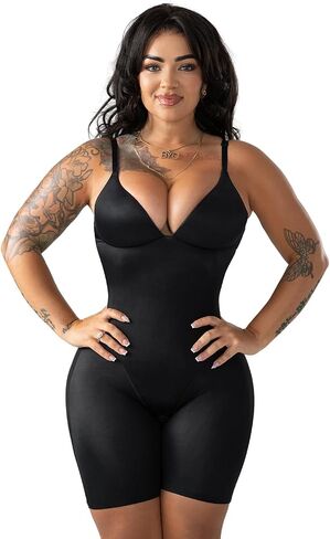 Snatched Body Tummy Control Shapewear Bodysuit Full Body with Built in Cups | Soft Control for Women Caramel in Saudi Arabia
