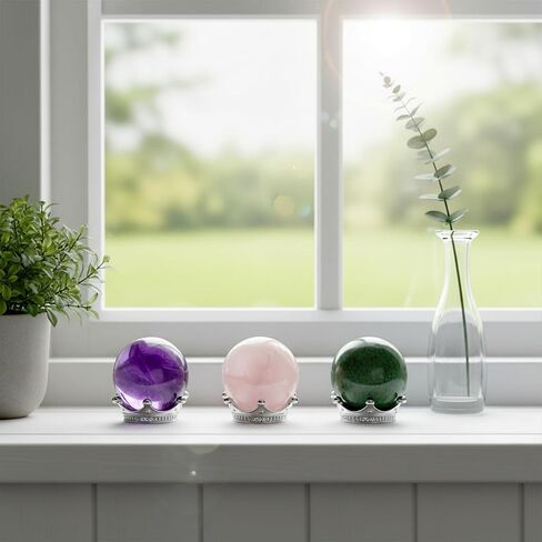 10 Pcs Crystal Ball Stand, Sphere Stand Sphere Holder Crystal Spheres Holder Egg Stands for Display Mini Crown Lensball Base Metal Crystals Ball Holders for Balls,Tennis, Marbles, Collections in Kuwait
