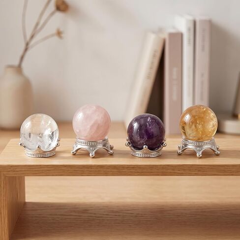 10 Pcs Crystal Ball Stand, Sphere Stand Sphere Holder Crystal Spheres Holder Egg Stands for Display Mini Crown Lensball Base Metal Crystals Ball Holders for Balls,Tennis, Marbles, Collections in Kuwait