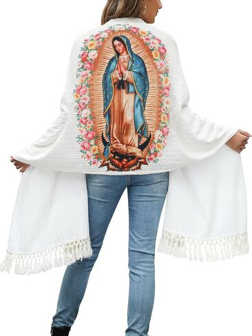 Vackutliv Our Lady of Guadalupe Shawl for Women – Virgen de Guadalupe Rebozo, Mexican Catholic Religious Gift Scarf in Saudi Arabia