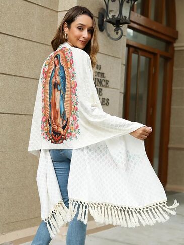 Vackutliv Our Lady of Guadalupe Shawl for Women – Virgen de Guadalupe Rebozo, Mexican Catholic Religious Gift Scarf in Saudi Arabia