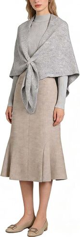 Women's Shawl Cardigan - Evening Dress Wedding Scarf, Knitted Warm Wrap for Fall Winter in Kuwait