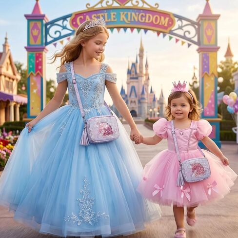 COSHAYSOO Kids Sling Bag Girls Purse Birthday Present for Age 2 3 4 5 6 7 8 Toddler Small Crossbody Purse with Tassel Zipper Magical Unicorn Quicksand Pattern Pouch in Saudi Arabia
