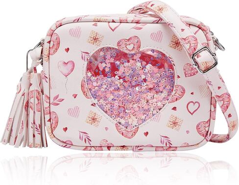 COSHAYSOO Kids Sling Bag Girls Purse Birthday Present for Age 2 3 4 5 6 7 8 Toddler Small Crossbody Purse with Tassel Zipper Magical Unicorn Quicksand Pattern Pouch in Saudi Arabia