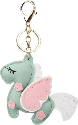 Leather Unicorn Keychain Bag Charm with Wings,3D Double Sided Pony Leather Bag Charm Series in Saudi Arabia