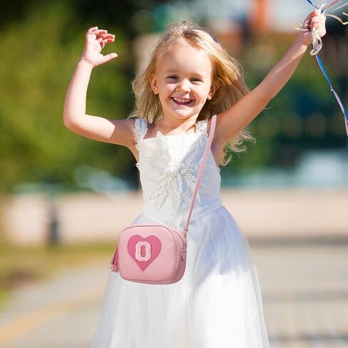 Personalized Initial Girls Purse Crossbody Bag with Tassel Novelty Wallet for Kids Shoulder Purse Birthday Gift for 2-10 Year Old-O in Saudi Arabia