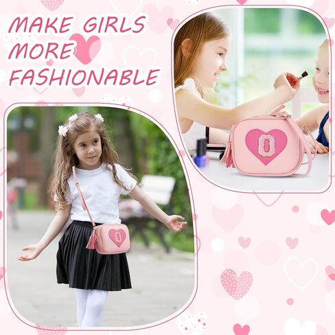 Personalized Initial Girls Purse Crossbody Bag with Tassel Novelty Wallet for Kids Shoulder Purse Birthday Gift for 2-10 Year Old-O in Saudi Arabia