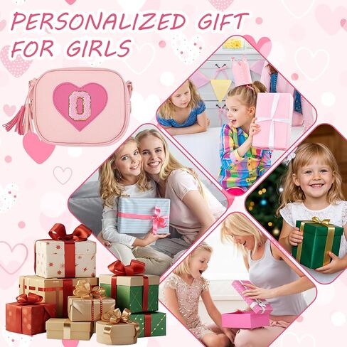 Personalized Initial Girls Purse Crossbody Bag with Tassel Novelty Wallet for Kids Shoulder Purse Birthday Gift for 2-10 Year Old-O in Saudi Arabia