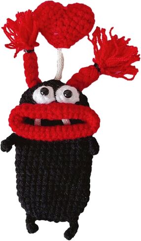 Cartoon Keychains Pouches Pull Type Keys Bag Sausage Mouth Monsters Holder Hand Knitting Wallets Organizers Accessories in Saudi Arabia