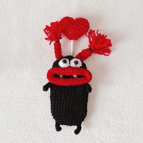Cartoon Keychains Pouches Pull Type Keys Bag Sausage Mouth Monsters Holder Hand Knitting Wallets Organizers Accessories in Saudi Arabia