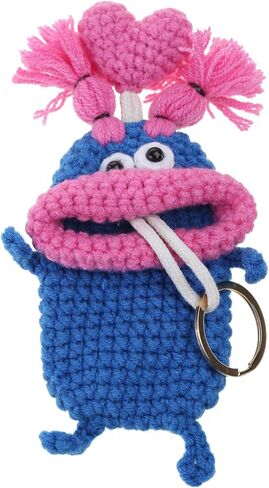 Cartoon Keychains Pouches Pull Type Keys Bag Sausage Mouth Monsters Holder Hand Knitting Wallets Organizers Accessories in Saudi Arabia
