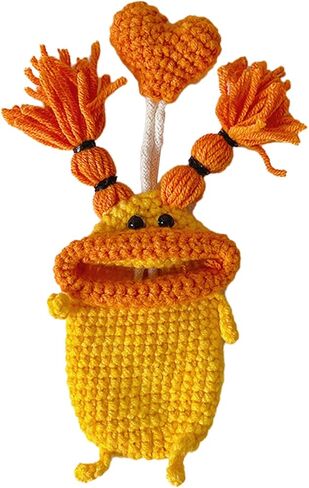 Cartoon Keychains Pouches Pull Type Keys Bag Sausage Mouth Monsters Holder Hand Knitting Wallets Organizers Accessories in Saudi Arabia